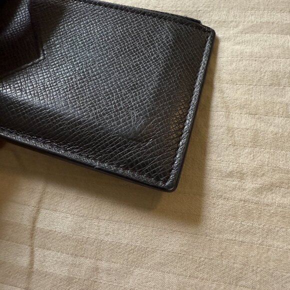 Louis Vuitton Recto Verso Coin Card Holder in Taiga Black Leather Compact Wallet - Picture 2 of 7